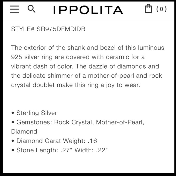 IPPOLITA Carnevale Ring in SterlingSilver with Diamonds; Excellent Condition! - Picture 7 of 7